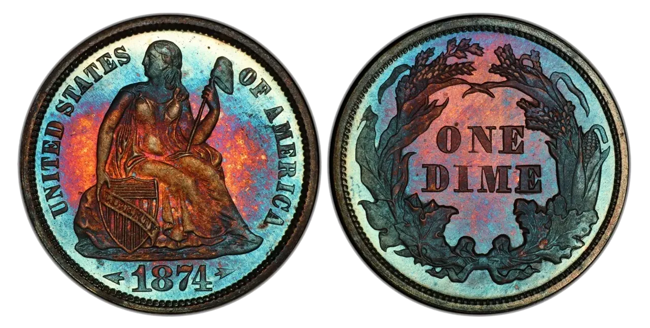 1874-CC Liberty Seated Dime (Proof)