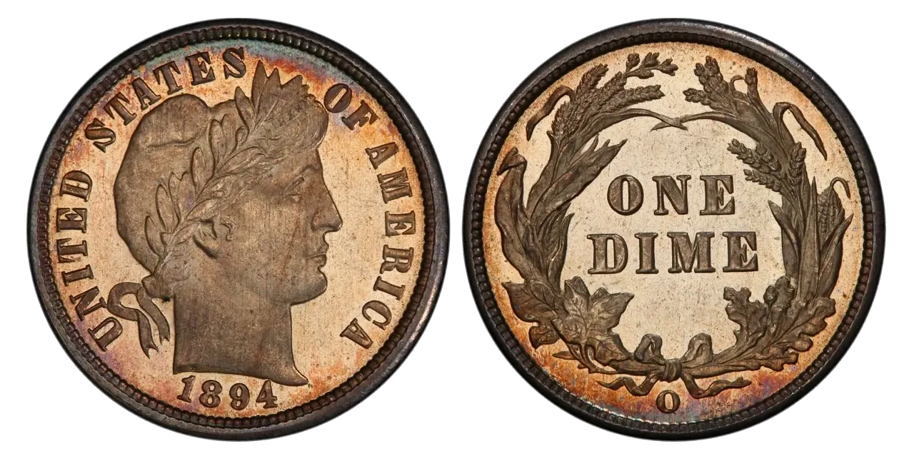 1894 O Barber dime