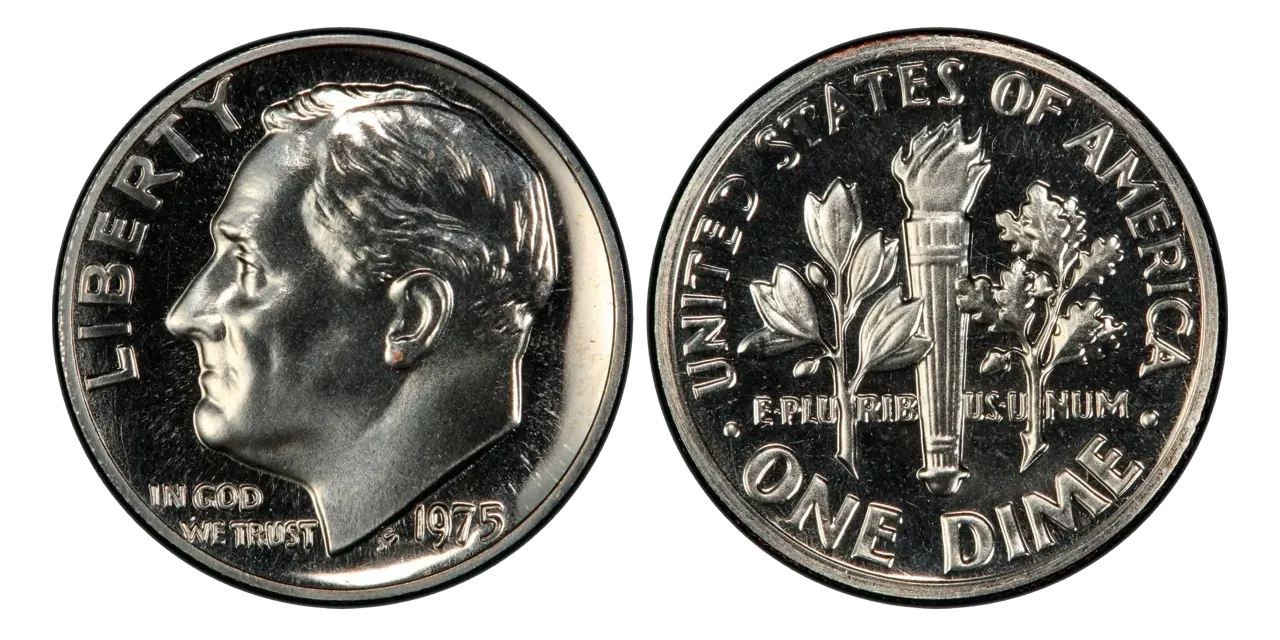 1975 No-S Roosevelt Proof Dime