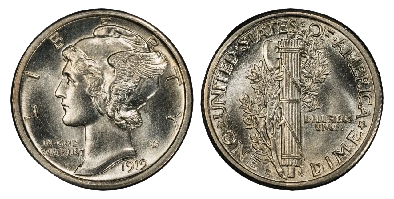 1919-D Mercury Dime (Full Bands)